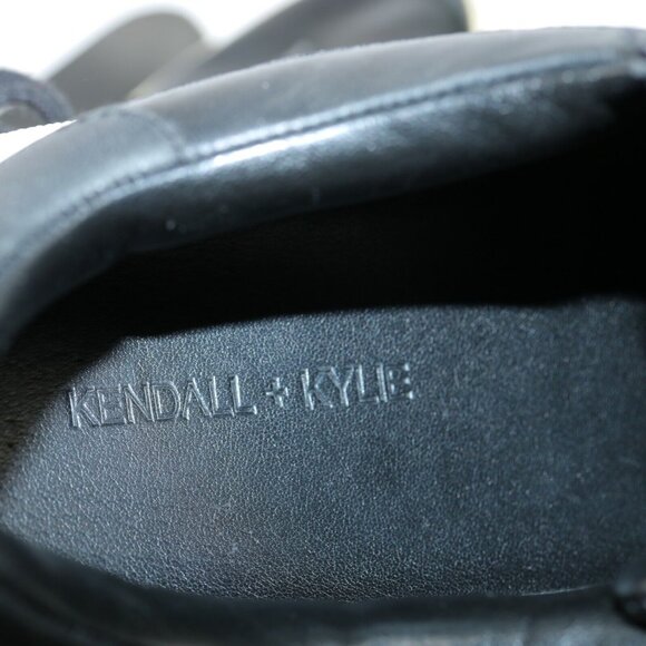 Kendall Kylie Tyler Womens Platform Sneaker Size 7.5 Black Leather Shoe Lace Up - Picture 12 of 12